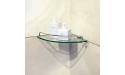 Vdomus Bathroom Tempered Glass Corner Shelf Stainless Steel Shower Shelf with Rail [Updated] - B5OBNVOVK