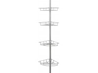 Zenna Home 2156NN Tension Pole Shower Caddy Nickel - B45Z9YRI4