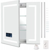 ADASK LED Medicine Cabinet 40"x5" Organizer with Mirror Touch-Screen Sensor Controls 3-Color LED Lights Built-in Defogger Speaker Reversible Door Wi-Fi-Enabled Time Temperature Display - BU710F9RU