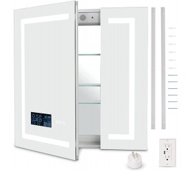 ADASK LED Medicine Cabinet 40x5 Organizer with Mirror Touch-Screen Sensor Controls 3-Color LED Lights Built-in Defogger Speaker Reversible Door Wi-Fi-Enabled Time Temperature Display - BU710F9RU