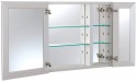B&C 30x26Aluminum Medicine Cabinet with Mirror|Color Satin|Bathroom Mirror Cabinet with Adjustable Glass Shelves|Storage Cabinet for Bathroom Recessed or Surface Mounting - B55JHRTMO