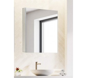 Bathroom Medicine Cabinet Aluminum Recessed Surface Mount 20 x 24 Right Left Hinged Mirrored Interior - B4I787BCT