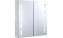Bathroom Medicine Cabinet Aluminum Recessed Surface Mount 30 x 30 2 Door Mirrored w LED - BFSO29981