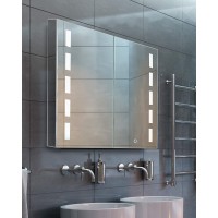 Bathroom Medicine Cabinet Aluminum Recessed Surface Mount 30" x 30" 2 Door Mirrored w LED - BFSO29981