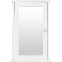 Gelsey Bathroom Single Door Wall Mounted Storage Cabinet Mirrored Medicine Cabinet with Adjustable Internal Shelf White - B9FV6A2KJ