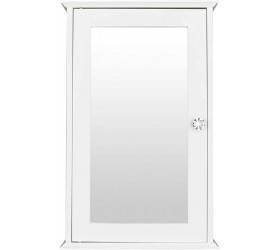 Gelsey Bathroom Single Door Wall Mounted Storage Cabinet Mirrored Medicine Cabinet with Adjustable Internal Shelf White - B9FV6A2KJ