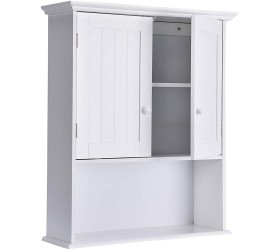 GLACER Bathroom Wall Cabinet Medicine Cabinet with Double Doors and Adjustable Shelf Wall Mounted Storage Cabinet for Bathroom Living Room Kitchen Entryway 23.62 x 7.87 x 27.76 inches White - BVQRCKV9Y