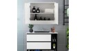 GLACER Bathroom Wall Mounted Storage Cabinet Medicine Cabinet with Double Mirrored Doors 22 x 5.5 x 18 inches White - BG2ZHQ6EG