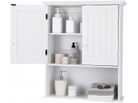 GLACER Wall Mounted Storage Cabinet Bathroom Medicine Cabinet with Adjustable Shelf and Double Doors Wall Cabinet for Bathroom Living Room Kitchen or Entryway 23.5 x 8 x 28 inches White - B7MYZSR4H
