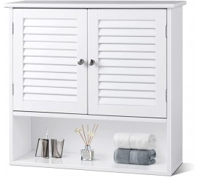 Happygrill Bathroom Cabinet Wall Mounted Medicine Cabinet Storage Organizer with Adjustable Shelf - B8BMF1VXH