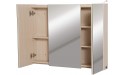 kleankin 36 x 24 Triple Door LED Bathroom Mirror Medicine Cabinet White Oak - BBNP1JKIE