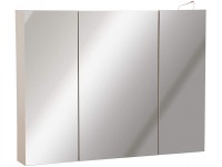 kleankin 36" x 24" Triple Door LED Bathroom Mirror Medicine Cabinet White Oak - BBNP1JKIE