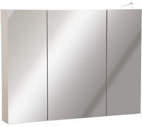 kleankin 36 x 24 Triple Door LED Bathroom Mirror Medicine Cabinet White Oak - BBNP1JKIE