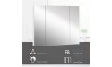 kleankin LED Medicine Cabinet Wall-Mounted Bathroom Vanity Mirror Organizer with Dimmer Touch Switch Three Doors and USB Charged White - BZHXT2X30