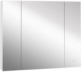 kleankin LED Medicine Cabinet Wall-Mounted Bathroom Vanity Mirror Organizer with Dimmer Touch Switch Three Doors and USB Charged White - BZHXT2X30