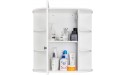 Layee Bathroom Cabinet 3-Tier Single Door Wall Mounted Medicine Cabinet with Mirror Bathroom Storage Organizer Shelf - BZSIRFZJC