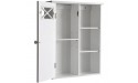 Medicine Cabinet with Shelf-White Wall Mounted Bathroom Cabinet with Three Open Shelves-for Extra Storage in Your Spa-Worthy Space - BT03IT1N9