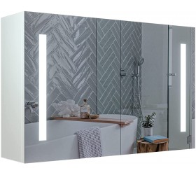 MIRPLUS 36 X 24 Inch Medicine Cabinet with Mirror,Led Lights Medicine Cabinets for Bathroom,Wall Mounted Medicine Cabinets for Bathroom with Mirror,Inductive Switch Double Door Medicine Cabinets - BPIJZ6A1J