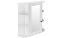 ONMIER-US Bathroom Wall Mounted Cabinet 3 Tiers Shelvs Single Door with Mirrior,Indoor Kitchen Medicine Cabinet Shelves Organizer White - BJ8OKSS90