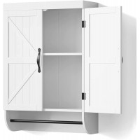SRIWATANA Bathroom Wall Cabinet 2-Door Medicine Cabinet with Adjustable Shelf White - BGRPRTLK9