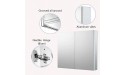 Sunrosa Aluminum Bathroom Medicine Cabinet with Mirror Door 36×27.5 Bathroom Mirror Cabinet Wall-mountable and Recessed-in Mirror Cabinet 2 Doors Medicine Cabinet Organizer - BJRY3M7W5