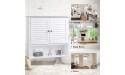 Tangkula Bathroom Wall Cabinet Wooden Hanging Medicine Cabinet with Double Shutter Doors and Adjustable Shelf Wall Mounted Bathroom Cabinet with Open Shelf 26 x 8.5 x 25 Inches White - B02KZB3AD