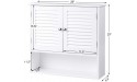 Tangkula Bathroom Wall Cabinet Wooden Hanging Medicine Cabinet with Double Shutter Doors and Adjustable Shelf Wall Mounted Bathroom Cabinet with Open Shelf 26 x 8.5 x 25 Inches White - B02KZB3AD