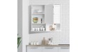 Tangkula Medicine Cabinet Wall Mounted Bathroom Cabinet Single Door Wooden Bathroom Wall Cabinet with Adjustable Shelf - BO7RS9H72