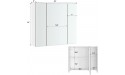 Topeakmart 2-Tier Wall Mounted Medicine Cabinet with 3 Mirror Doors and Adjustable Shelf Storage Cabinet for Living Room Laundry Room Mudroom Easy Assembly L28xD6xH24 White - BNDH00H2V