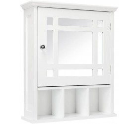 Topeakmart Wall Mount Medicine Cabinet with Mirror Door and Inner Adjustable Shelf for Bathroom Organization White - BNYADVIXN