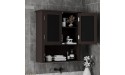 VIVIJASON Wall Mounted Bathroom Cabinet Over The Toilet Space Saver Storage Cabinet Medicine Wall Cabinet Storage Organizer Cottage Collection Wall Cabinet with 2 Doors & Adjustable Shelf Espresso - B41FUXY6Z