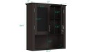 VIVIJASON Wall Mounted Bathroom Cabinet Over The Toilet Space Saver Storage Cabinet Medicine Wall Cabinet Storage Organizer Cottage Collection Wall Cabinet with 2 Doors & Adjustable Shelf Espresso - B41FUXY6Z
