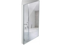 Wall Mount Corner Medicine Cabinet with Mirror 24.2” x 12.8" Inch Bathroom Wall Cabinet Polished Stainless Steel Right Open Mirror Door Three Shelves - BEI8RWGD5