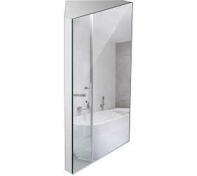 Wall Mount Corner Medicine Cabinet with Mirror 24.2” x 12.8 Inch Bathroom Wall Cabinet Polished Stainless Steel Right Open Mirror Door Three Shelves - BEI8RWGD5