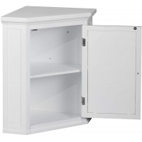 Wall Mounted Corner Storage Cabinet Adjustable Shelf Space-Saving Design Medicine Cabinet Perfect for Bathroom Home Furniture White Finish - BGQ5QPOL1