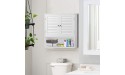 WATERJOY Storage Cabinet Bathroom Wall Cabinet with Shutter Doors and Shelves Cabinet Cupboard for Bathroom Kitchen Room and Living Room White - BQV4SI8KX