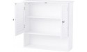 WATERJOY Storage Cabinet Bathroom Wall Cabinet with Shutter Doors and Shelves Cabinet Cupboard for Bathroom Kitchen Room and Living Room White - BQV4SI8KX