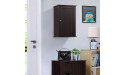 Yaheetech Wall Mounted Medicine Cabinet with Single Door and Adjustable Shelves Bathroom Storage Organizer 13.8in L x 8.1in W x 21.7in H Espresso - BBF2JS505