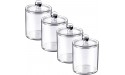 4 Pack of 15 Oz. Plastic Acrylic Bathroom Vanity Countertop Canister Jars with Storage Lid Apothecary Jars Qtip Holder Makeup Organizer for Cotton Balls,Swabs,Pads,Bath salts Clear 15 Oz - BOISN3LOM