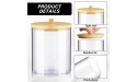 6 Pack Acrylic Qtip Holder Dispenser Bathroom Jars Set Round Pad Holder with Bamboo Lid Clear Plastic Stackable Ball Storage Container with 2 Pieces Removable Sticker Label for Bathroom Accessories - BA5UYZVUF