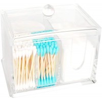 BBDOU Cotton Pad Holder Cotton Swab Storage Clear Acrylic Q-tip Cosmetic Organizer Makeup Cotton Ball Holder - BH4W7E4NG