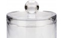 Brookstone BKH1482-AMZ 2 Pack Qtip Holder Cotton Swab Storage Dispenser Jars with Lids Minimalistic Bathroom Organizers Acrylic 2 - BJUJ11RNG