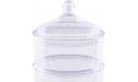 DecorFest 3-Tier Stackable Plastic Candy Jar with Lid Premium Acrylic Plastic BPA-Free Decorative Canister Organizer Apothecary – 6” Diameter x 12”H Clear - B7G1HN8KR
