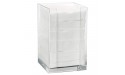 ForPro Square Pad Dispenser Clear Acrylic Open Sides and Top Dispenser- Cocktail Napkin Dispenser Fits 4” x 4” Cotton Pads 7” H x 4.25” W x 4.25” L - B2YNBMCWF
