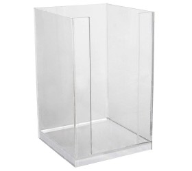 ForPro Square Pad Dispenser Clear Acrylic Open Sides and Top Dispenser- Cocktail Napkin Dispenser Fits 4” x 4” Cotton Pads 7” H x 4.25” W x 4.25” L - B2YNBMCWF