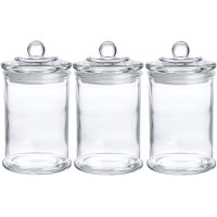 Glass Apothecary Jars Bathroom Storage Organizer Canisters D3.5"XH7" - B4PA2M885