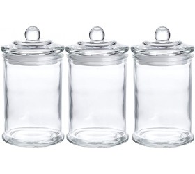Glass Apothecary Jars Bathroom Storage Organizer Canisters D3.5XH7 - B4PA2M885