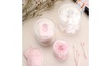Hipiwe Set of 3 Cotton Ball and Swab Organizer with Lid Apothecary Acrylic Jar Makeup Cotton Organizer Q-Tips Holder Bathroom Vanity Storage Canister Jar for Cotton Rounds Pads - B2D5YHBUB