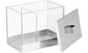 iDesign Clarity Metal Divided Canister with Lid for Bathroom Kitchen Countertop Desk and Vanity Organization and Storage 5 x 3 x 4 Clear and Chrome - BH95OL16T
