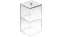 iDesign Clarity Plastic Canister Set Stacking Canister for Bathroom Kitchen Bedroom Office Craft Room Storage 4 x 4 x 7.75 Clear - BOXX7495T